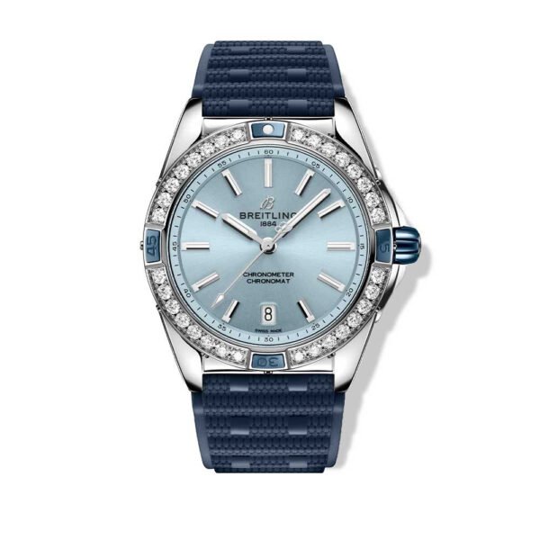 Breitling Super Chronomat 38 Ice Blue on Rubber