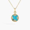 Roberto Coin Venetian Princess Carnevale Diamond and Turquoise Pendant Necklace - Image 2