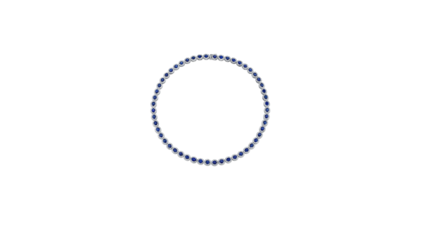 JewelsRestored Collection  18K White Gold Blue Sapphire Halo Necklace