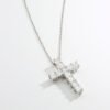 Private Label Big White Gold Asscher Diamond Cross Necklace - 2.84ctw - Image 3