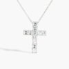 Private Label Big White Gold Asscher Diamond Cross Necklace - 2.84ctw - Image 2