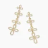 Wisteria® Statement Drop Earrings 18K Yellow Gold with Diamonds, 88.7mm - Image 2