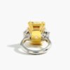 Three-Stone 12 Carat Fancy Yellow GIA Certified Diamond Ring - Image 2