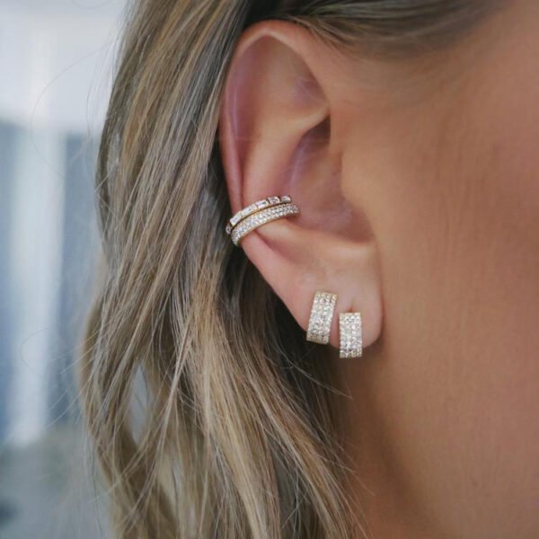 EF Collection Diamond Jumbo Huggie Hoop Earrings