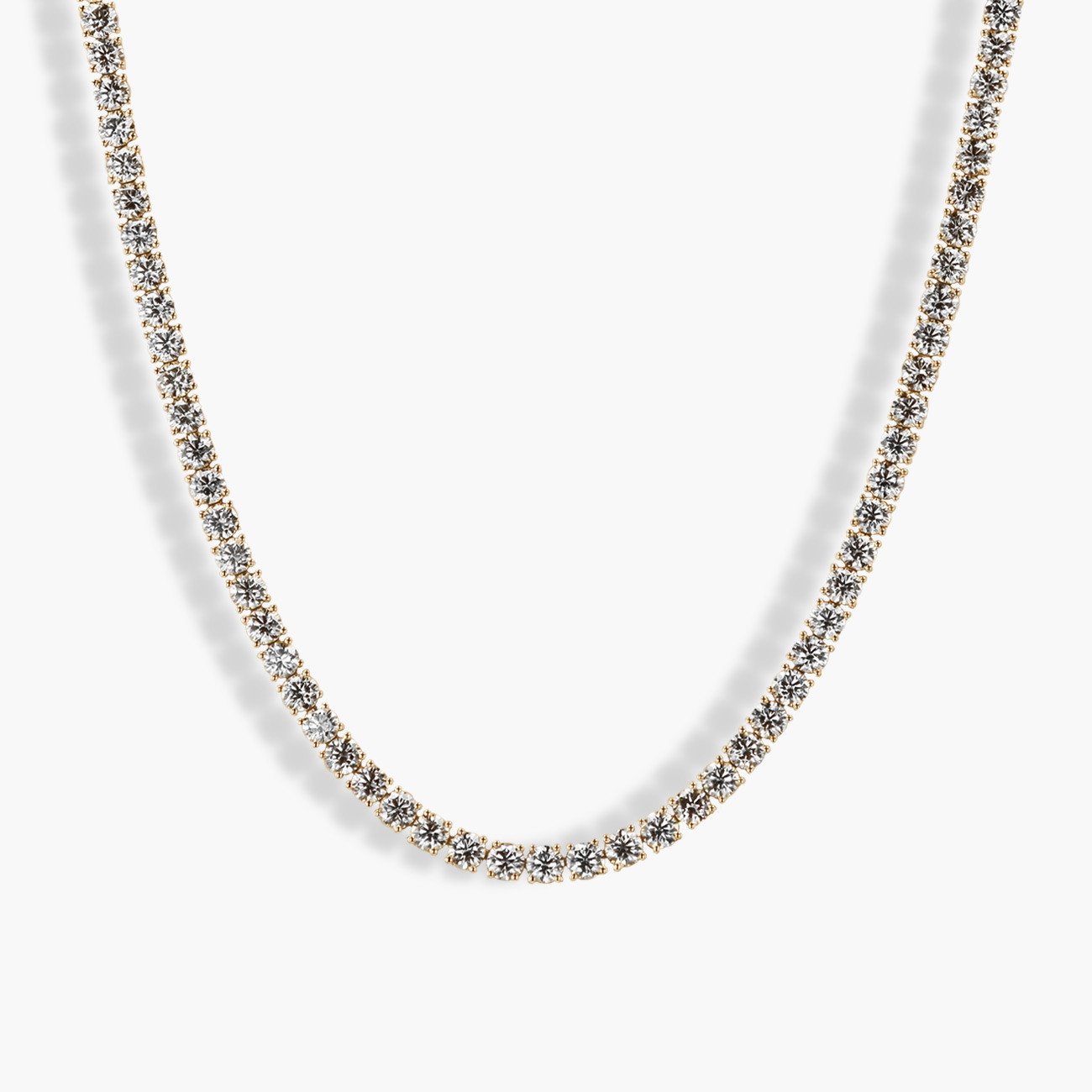 Private Label 21 Carat Diamond Tennis Necklace in 14K Yellow Gold