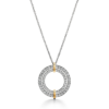 Circle Pendant in Platinum and Yellow Gold with Diamonds, Larg - Image 4