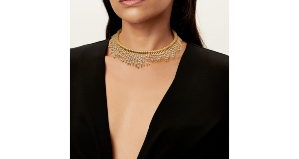 Fringe Necklace in Yellow Gold and Platinum